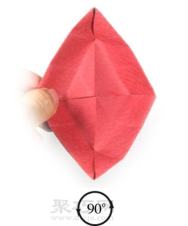 Three-dimensional heart-shaped origami method