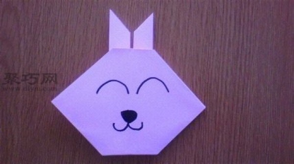 Illustrated tutorial for childrens origami cartoon bunny How to fold a bunny with paper