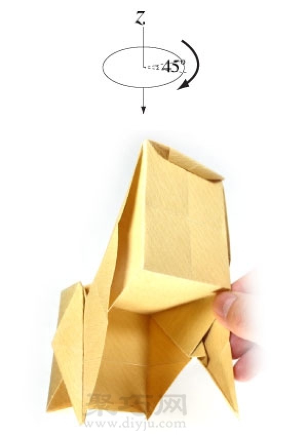 Simple illustration of how to make an origami chair