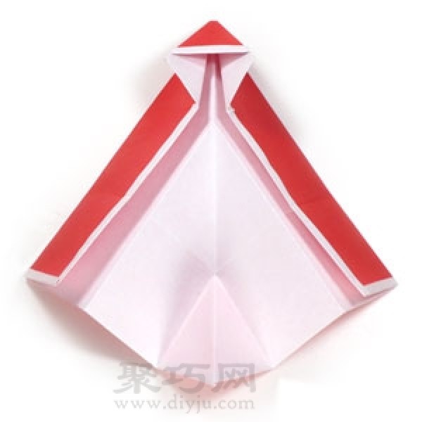 Santa Claus origami three-dimensional tutorial teaches you to fold a standing Santa Claus