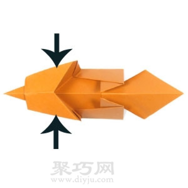 Manual origami mandarin duck tutorial illustration