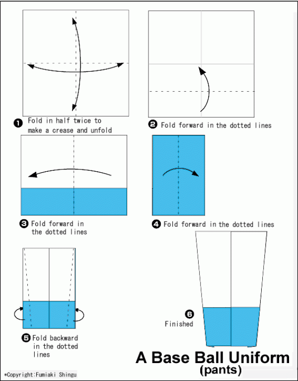 Origami Clothes Baseball Uniform Tutorial