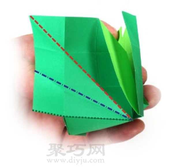 Hollow Cube Origami: Illustration of the folding method of forming a paper cube