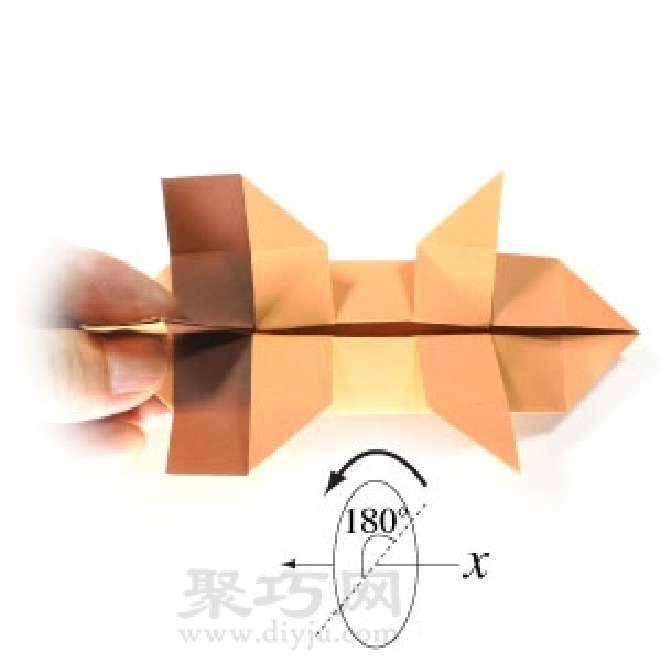 Learn to make origami three-dimensional standing puppy step by step