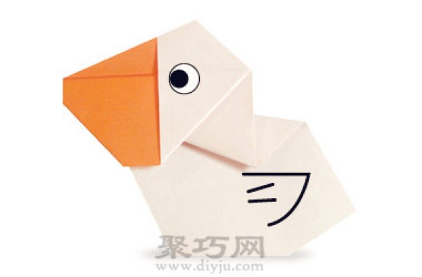 Simple origami animal tutorial for young children: Origami Pelican