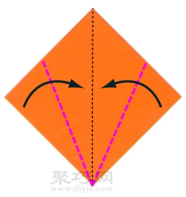 Basic origami folding method: folding square paper into regular octagon