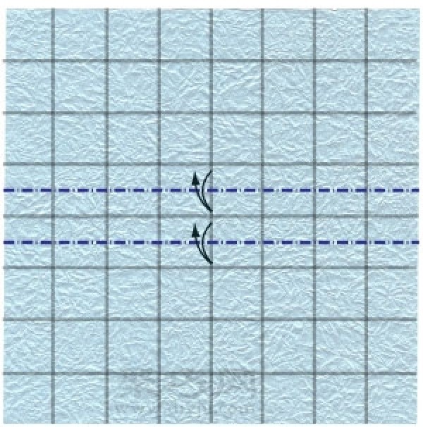 Illustration of the steps for origami making a three-dimensional round cup