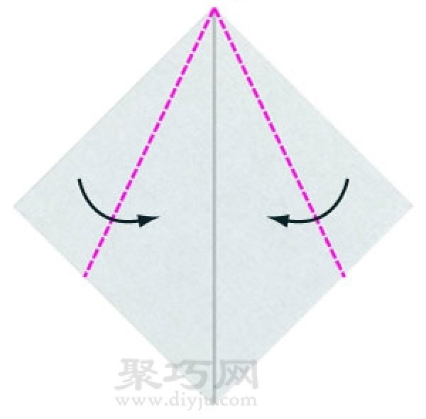 Illustration of folding method for kindergarten origami baby penguin