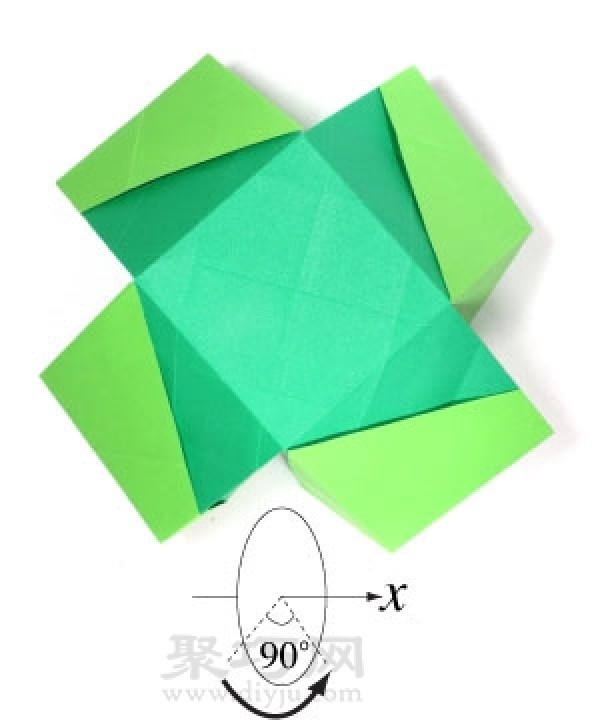 Three-dimensional storage box origami method