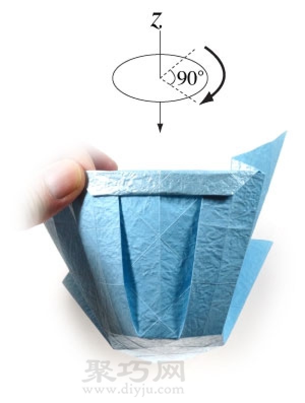 How to fold a handmade origami three-dimensional round cup