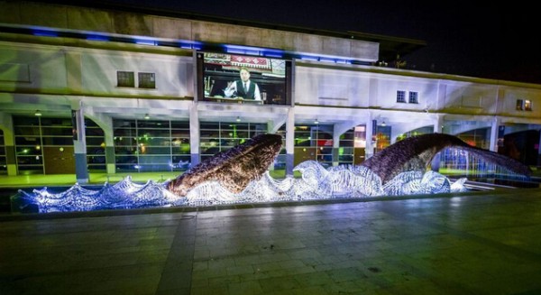 Giant whale built from 70,000 used plastic bottles to commemorate Europe’s green capital