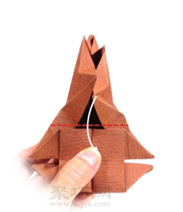 How to make origami three-dimensional reindeer