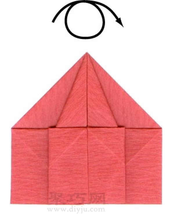 Origami church house origami method