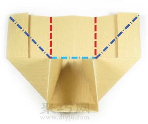 Illustration of the steps of chair origami