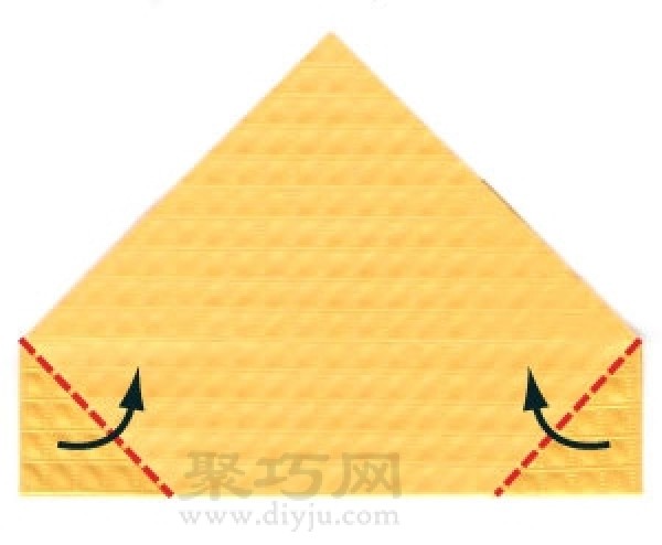 Illustration of how to fold a handmade origami crown hat