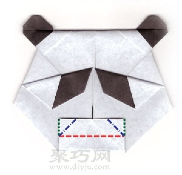 Simple origami panda face folding method