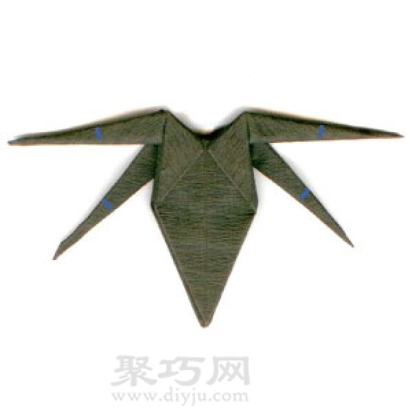 Simple origami three-dimensional spider folding method