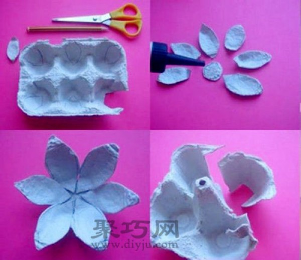 Egg tray handmade daffodils Egg carton diy Chinese daffodils