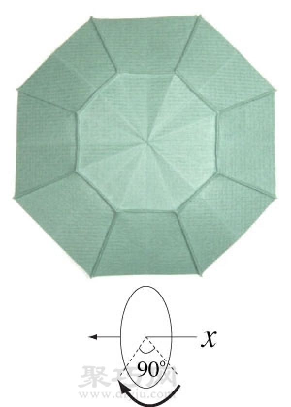 How to fold an origami octagonal plate