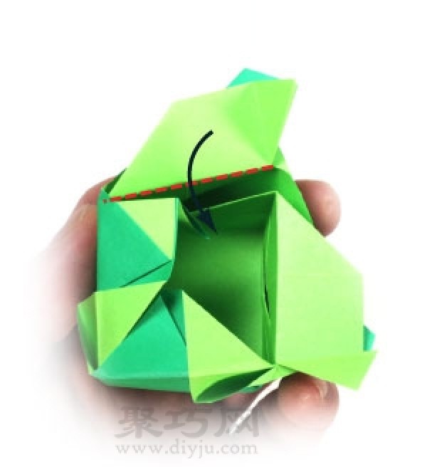 Hollow Cube Origami: Illustration of the folding method of forming a paper cube