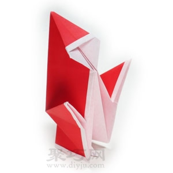 Santa Claus origami three-dimensional tutorial teaches you to fold a standing Santa Claus