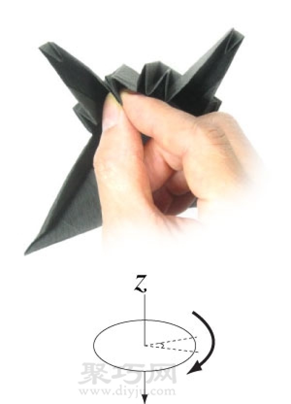 Illustrated tutorial on handmade origami invisible airplane