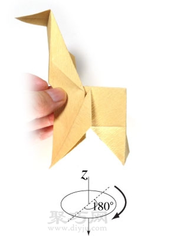 Simple illustration of how to make an origami chair