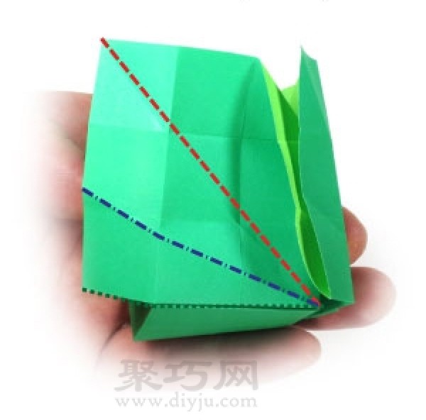 Hollow Cube Origami: Illustration of the folding method of forming a paper cube