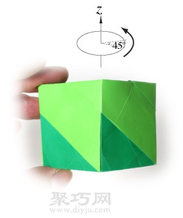 Three-dimensional storage box origami method