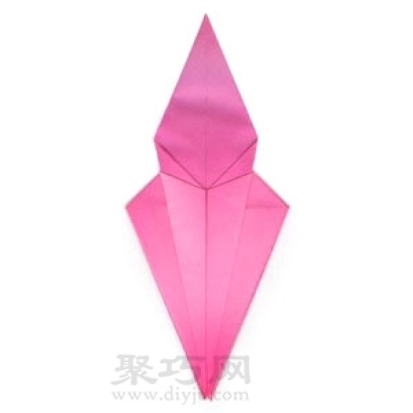 Simple origami lily flower folding method