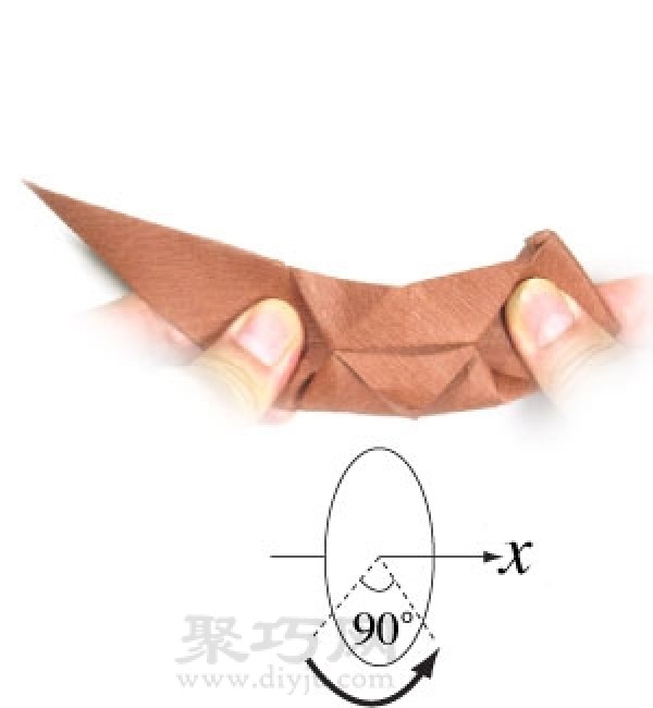 Illustration of the steps of origami sailboat