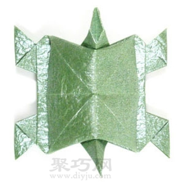 Illustration of simple folding methods of origami turtle