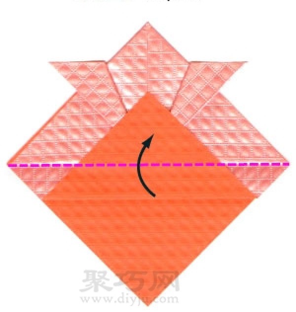 Illustration of steps for folding origami goldfish