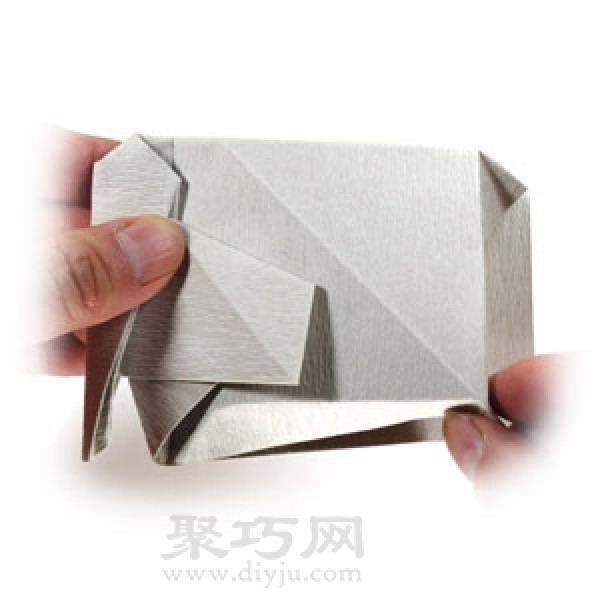 Big-eared elephant origami steps