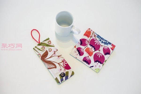 How to make your own square fabric coasters Handmade Chinese fabric cups