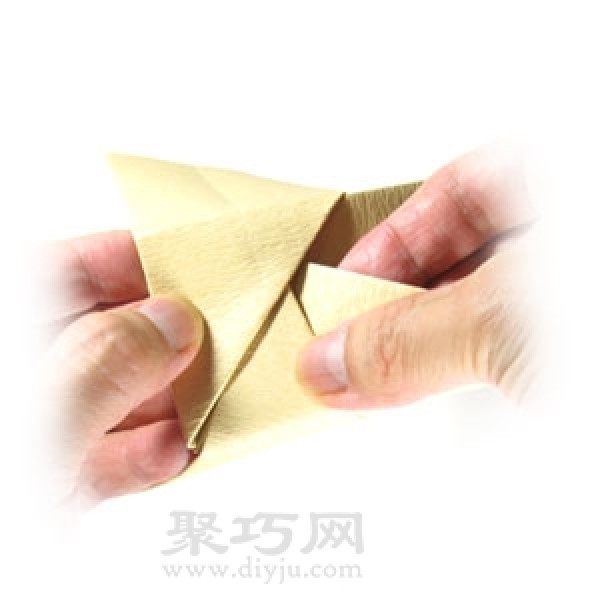 Illustration of how to fold a handmade origami chair