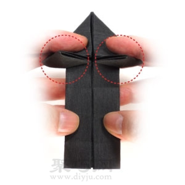 Origami arrow tutorial illustration