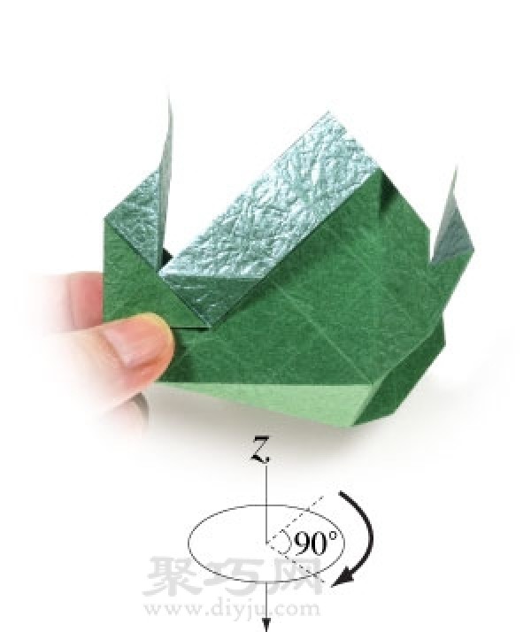 Simple origami illustration of a square box with lid