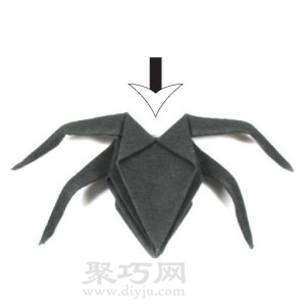 Simple origami three-dimensional spider folding method