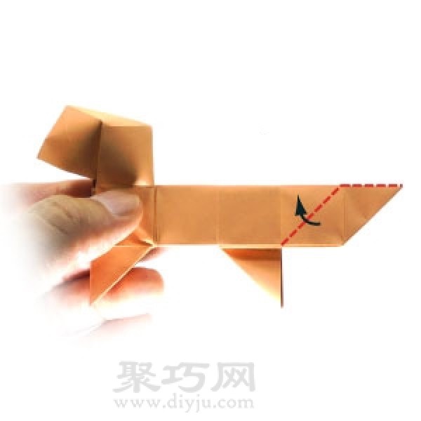 Learn to make origami three-dimensional standing puppy step by step