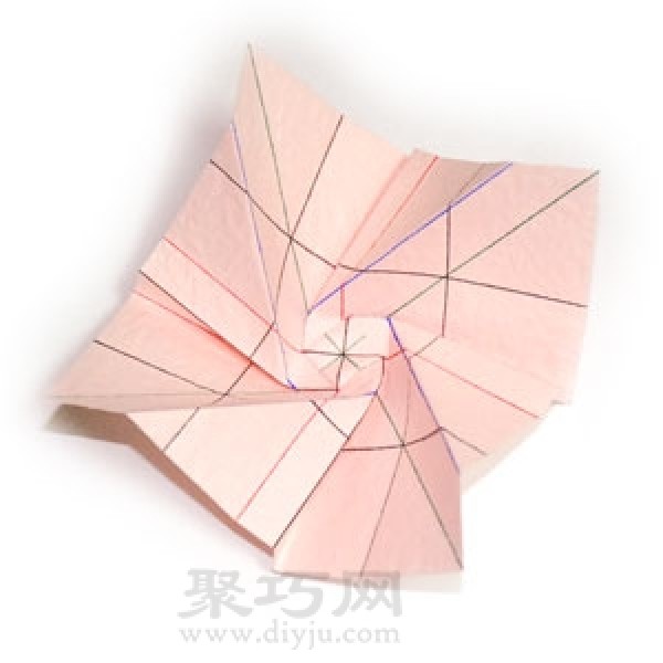 Rose Origami Steps Illustration