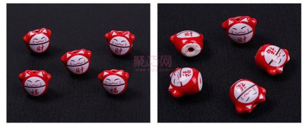 Chinese Knot DIY Ceramic Accessories: Alphabet Cartoon Lucky Cat Beads