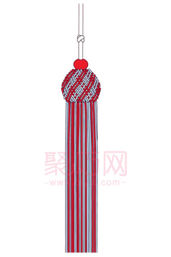 Illustration of how to braid Chinese bead-shaped tassels with reference to how to make dancing tassels