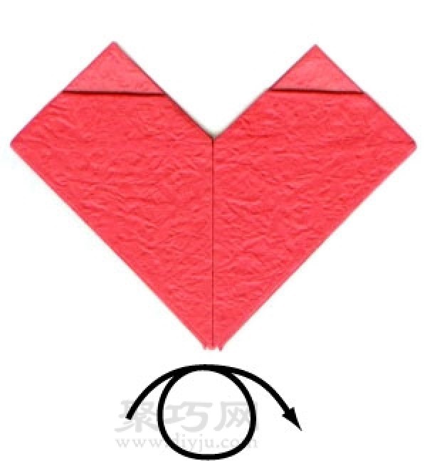 Manual origami double heart folding steps