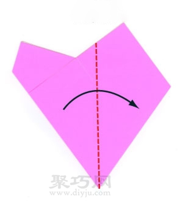 Basic origami folding method: fold square paper into a regular pentagon