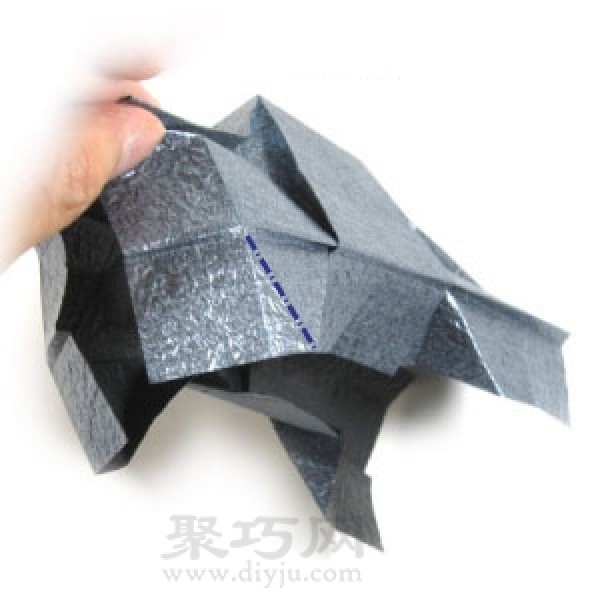 Illustration of steps to make origami 3D car