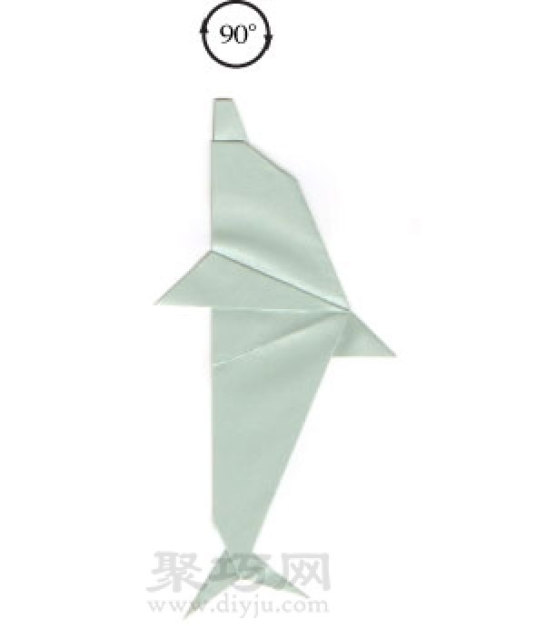 Simple origami dolphin folding method