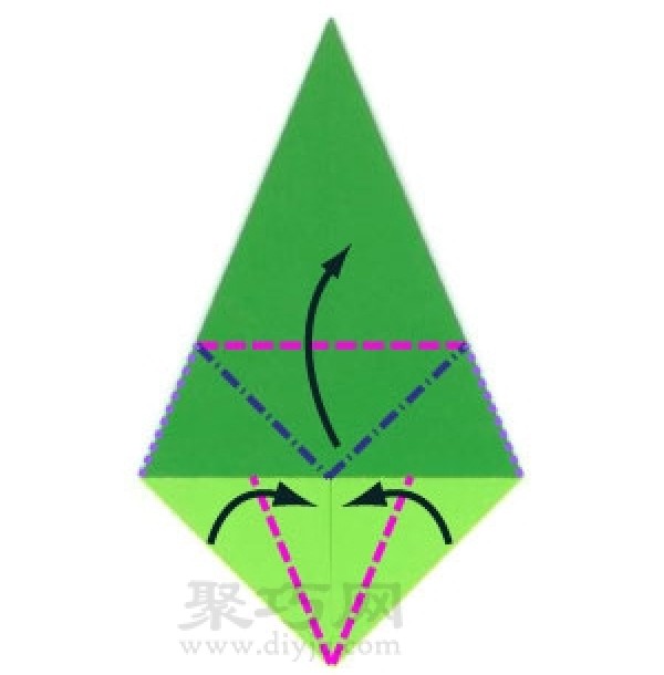 Basic origami folding method: equal rhombus folding