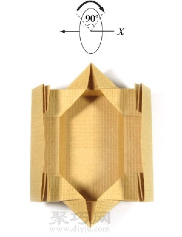 How to fold origami a awning boat. Illustration of the steps for folding a awning boat with a raised middle.