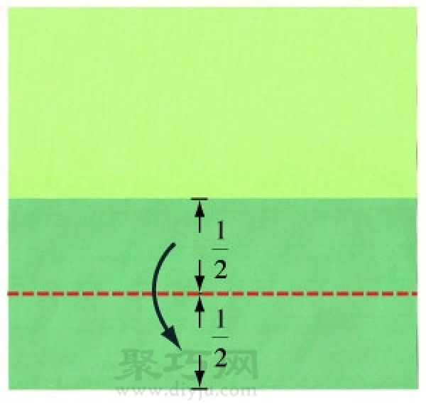 Illustration of the steps for folding a rectangular origami envelope